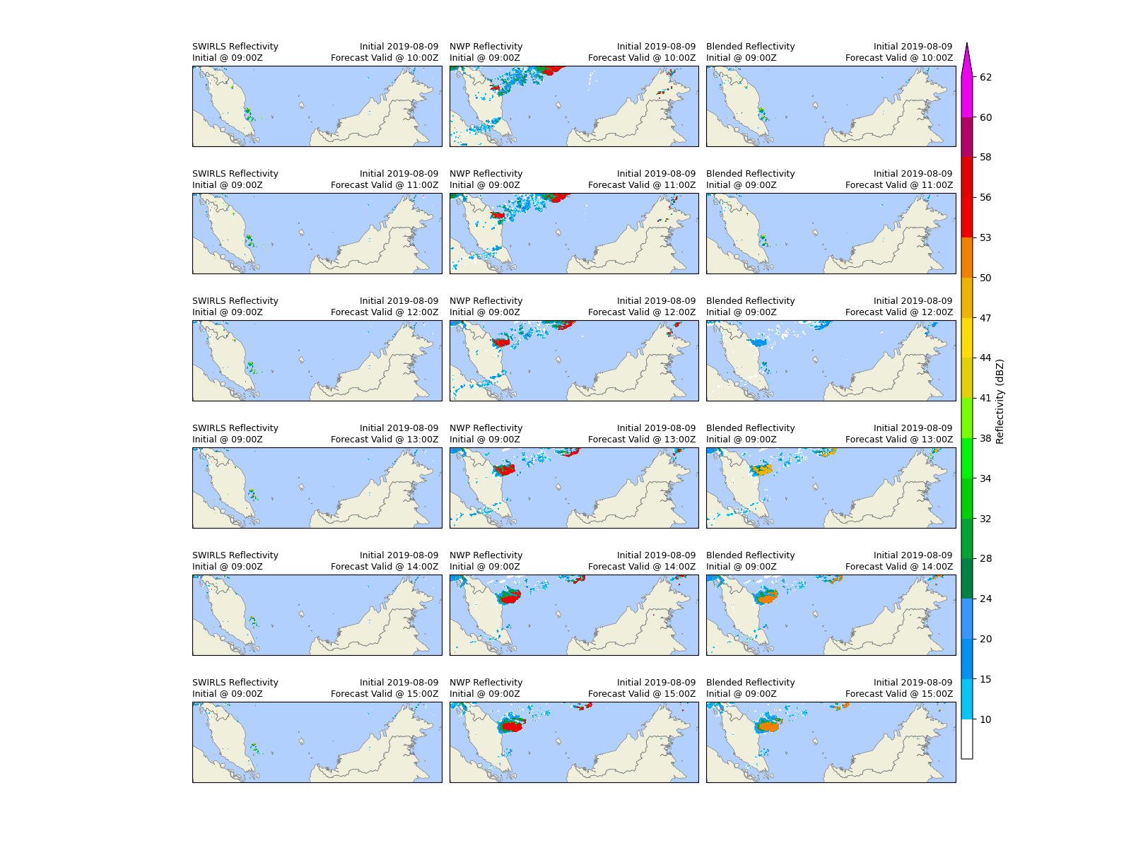 SWIRLS Reflectivity Initial @ 09:00Z, Initial 2019-08-09  Forecast Valid @ 10:00Z , NWP Reflectivity Initial @ 09:00Z, Initial 2019-08-09  Forecast Valid @ 10:00Z , Blended Reflectivity Initial @ 09:00Z, Initial 2019-08-09  Forecast Valid @ 10:00Z , SWIRLS Reflectivity Initial @ 09:00Z, Initial 2019-08-09  Forecast Valid @ 11:00Z , NWP Reflectivity Initial @ 09:00Z, Initial 2019-08-09  Forecast Valid @ 11:00Z , Blended Reflectivity Initial @ 09:00Z, Initial 2019-08-09  Forecast Valid @ 11:00Z , SWIRLS Reflectivity Initial @ 09:00Z, Initial 2019-08-09  Forecast Valid @ 12:00Z , NWP Reflectivity Initial @ 09:00Z, Initial 2019-08-09  Forecast Valid @ 12:00Z , Blended Reflectivity Initial @ 09:00Z, Initial 2019-08-09  Forecast Valid @ 12:00Z , SWIRLS Reflectivity Initial @ 09:00Z, Initial 2019-08-09  Forecast Valid @ 13:00Z , NWP Reflectivity Initial @ 09:00Z, Initial 2019-08-09  Forecast Valid @ 13:00Z , Blended Reflectivity Initial @ 09:00Z, Initial 2019-08-09  Forecast Valid @ 13:00Z , SWIRLS Reflectivity Initial @ 09:00Z, Initial 2019-08-09  Forecast Valid @ 14:00Z , NWP Reflectivity Initial @ 09:00Z, Initial 2019-08-09  Forecast Valid @ 14:00Z , Blended Reflectivity Initial @ 09:00Z, Initial 2019-08-09  Forecast Valid @ 14:00Z , SWIRLS Reflectivity Initial @ 09:00Z, Initial 2019-08-09  Forecast Valid @ 15:00Z , NWP Reflectivity Initial @ 09:00Z, Initial 2019-08-09  Forecast Valid @ 15:00Z , Blended Reflectivity Initial @ 09:00Z, Initial 2019-08-09  Forecast Valid @ 15:00Z