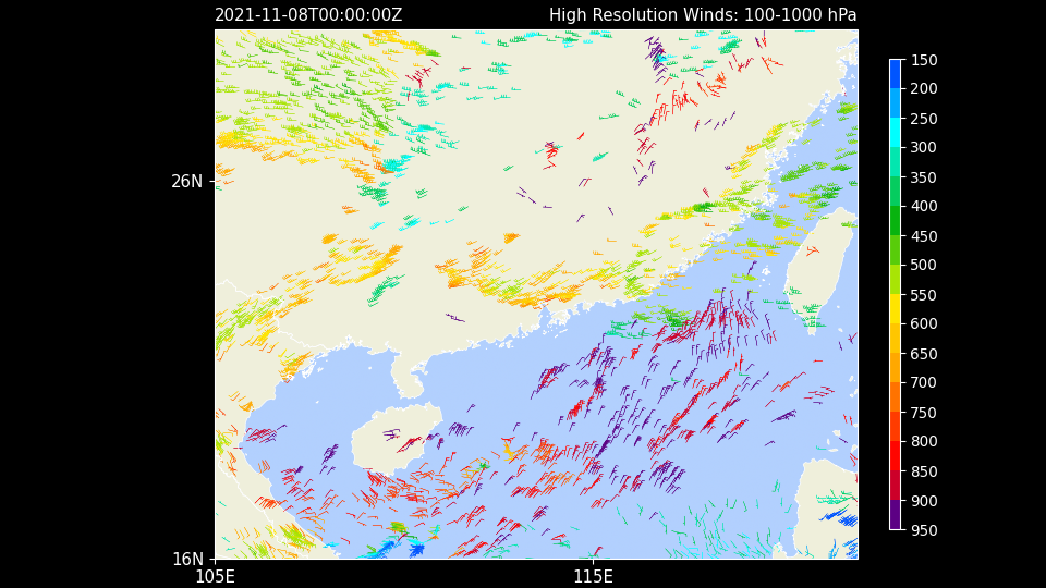 2021-11-08T00:00:00Z, High Resolution Winds: 100-1000 hPa